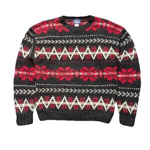 Vintage Woolrich Sweater Mens S Multicolor Fair Isle Nordic 100% Wool Pullover